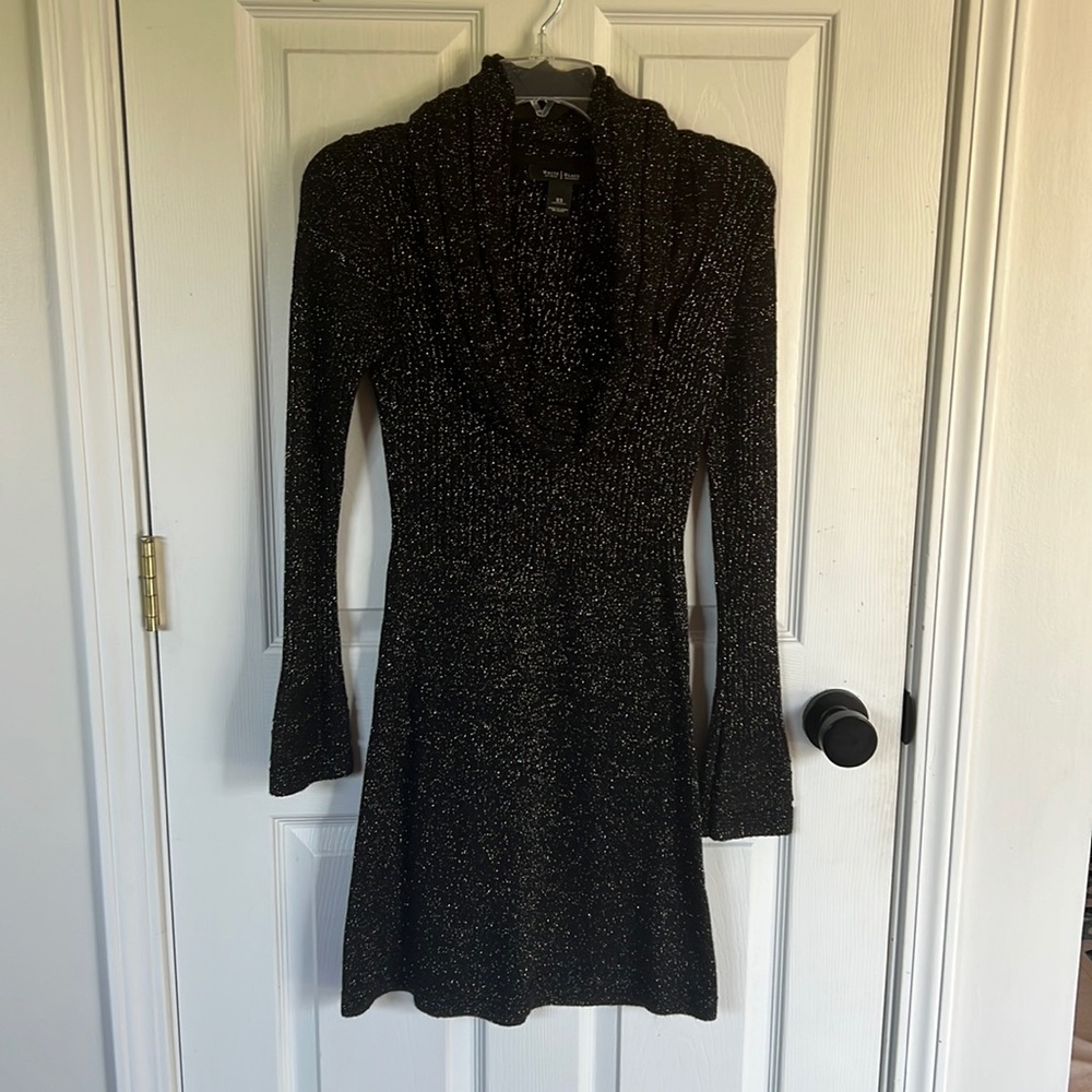 Black sparkly sweater dress!! White House Black Market XS